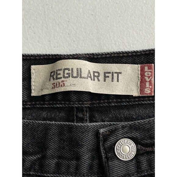 Levis 505 Jeans Mens Size 40x32 actual 38x28  Black Regular Fit Straight Leg - Picture 8 of 16